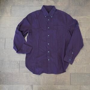 John Varvatos Long Sleeve Collared Button Down Shirt Purple Mens Size Medium